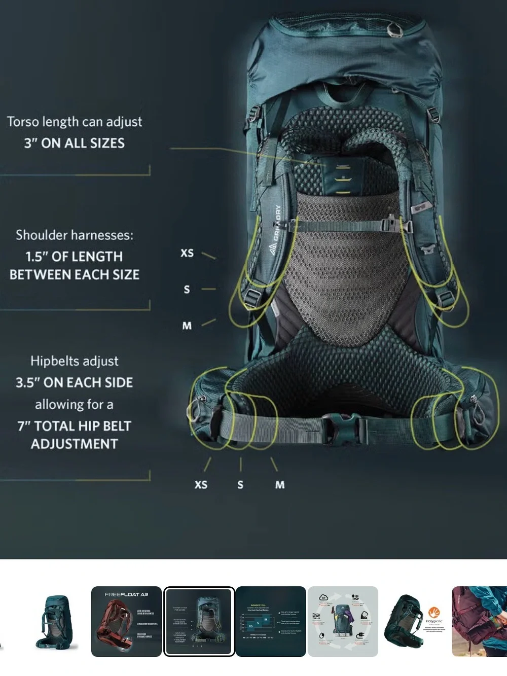 Gregory Deva 60L Teal Green Woman’s Hiking Backpack